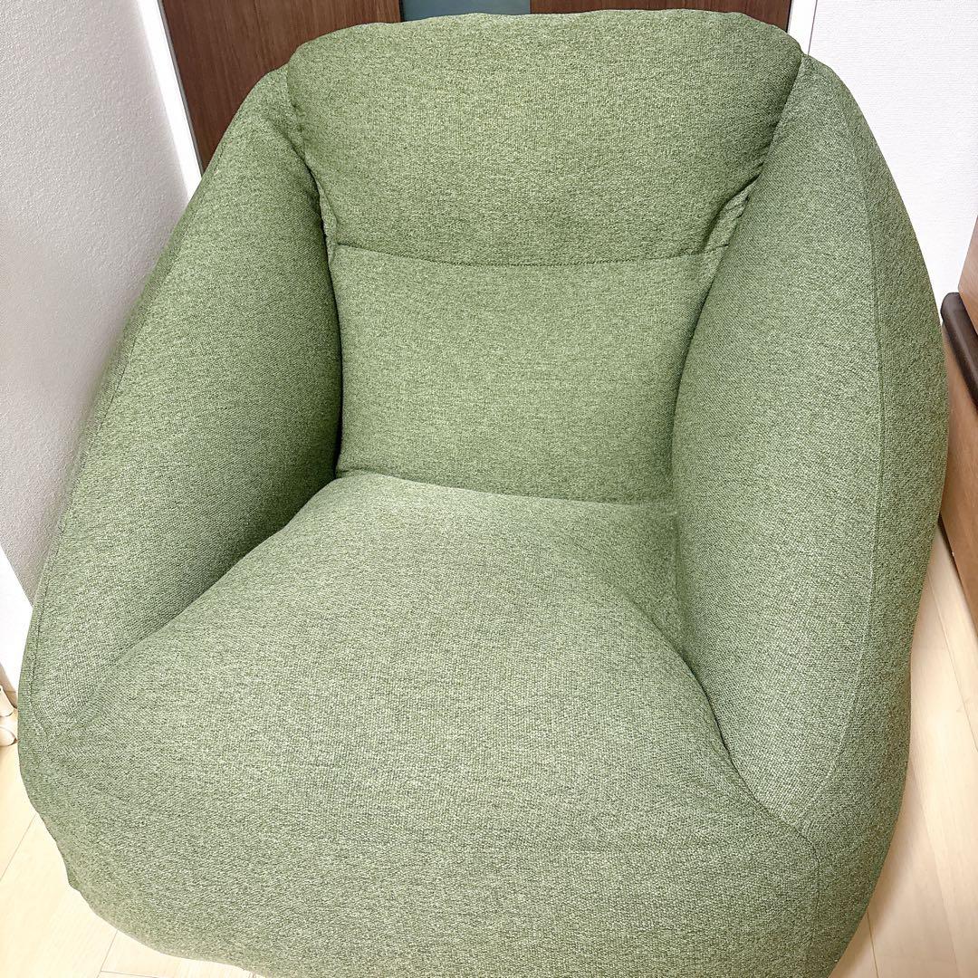 【美品】 無印良品 空気でできたソファ グリーン 本体 座椅子 チェア