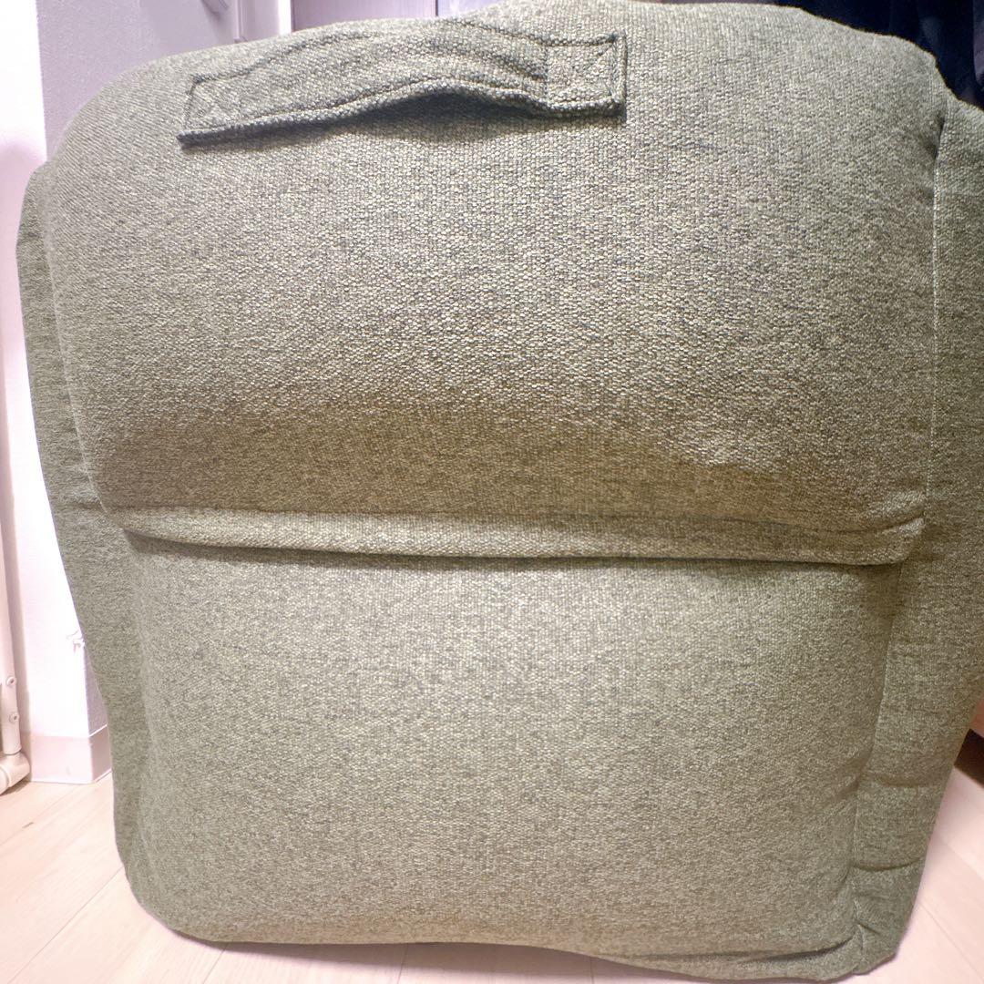【美品】 無印良品 空気でできたソファ グリーン 本体 座椅子 チェア