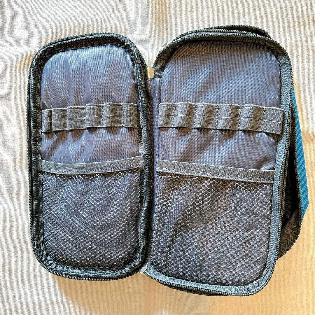 【✨大特価✨】ペンケース　多機能ペンケース　ポーチ型　ふで箱　大容量　ブルー