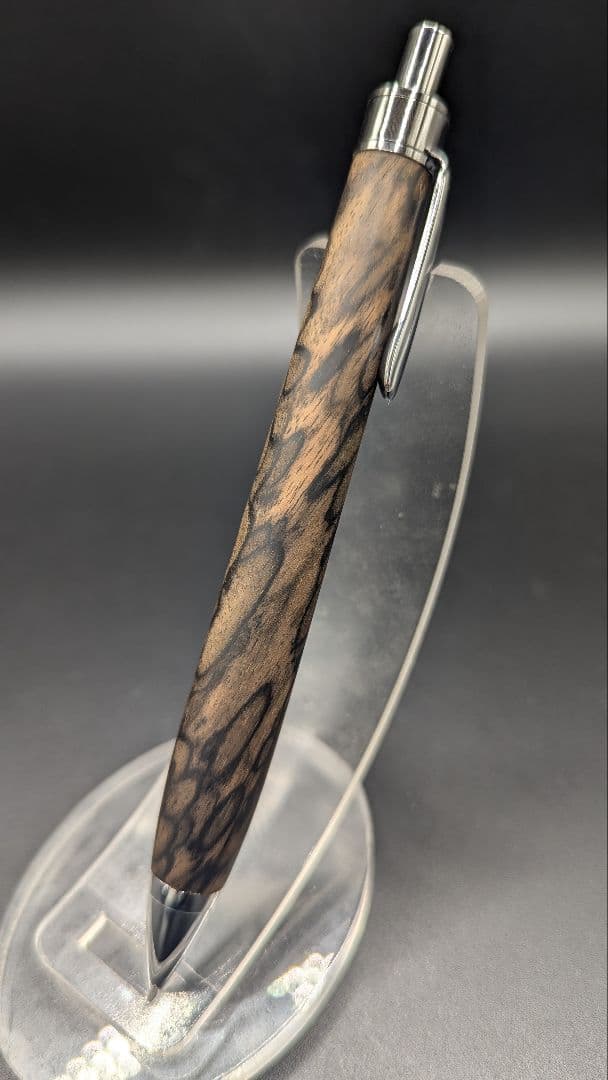 364ペン工房翌檜　極上　黒柿孔雀杢　木軸シャーペン　ボールペン