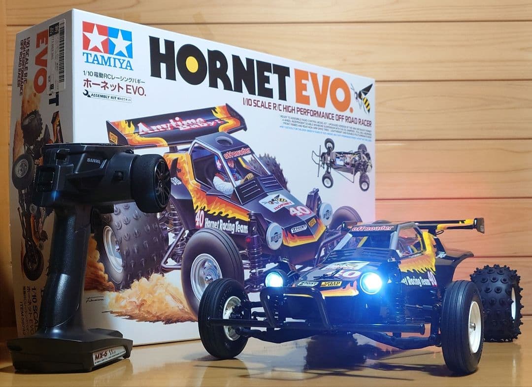 RCホーネットEVO.(LEDライト付)タミヤ＆プロポ＆バッテリー充電器完成品