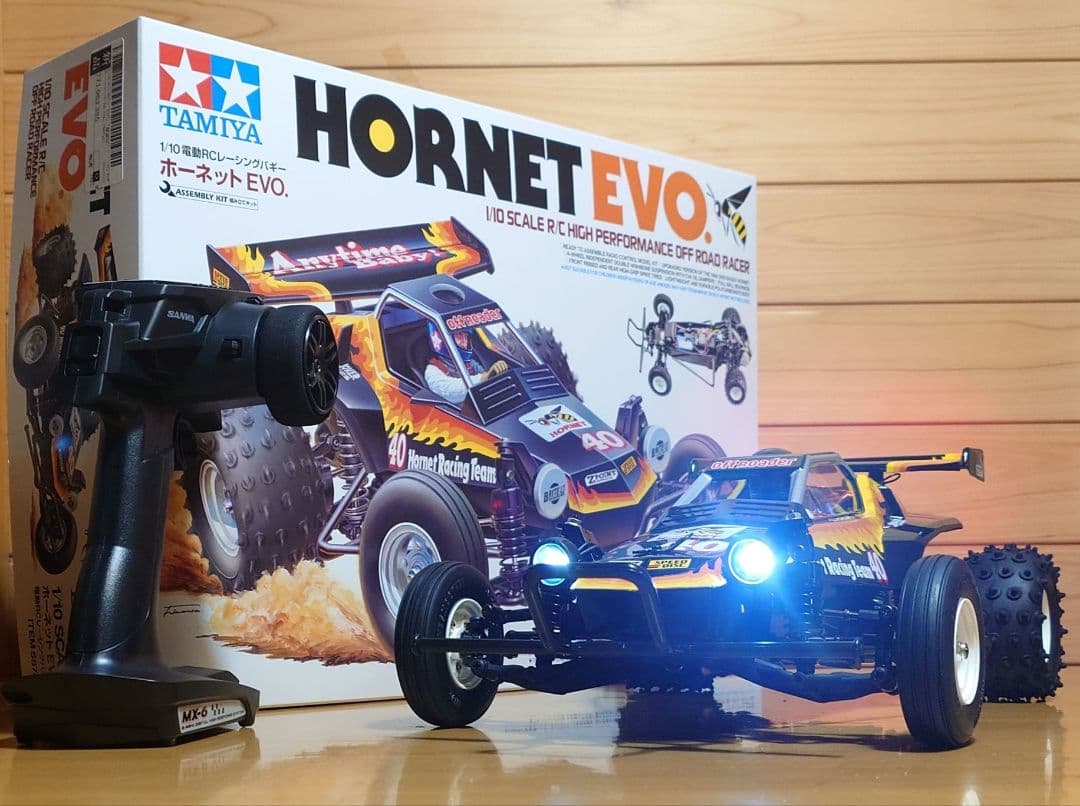 RCホーネットEVO.(LEDライト付)タミヤ＆プロポ＆バッテリー充電器完成品