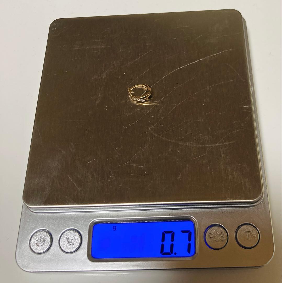 K18PG ダイヤモンド 0.03 フープ 中折れ イヤリング イヤーカフ