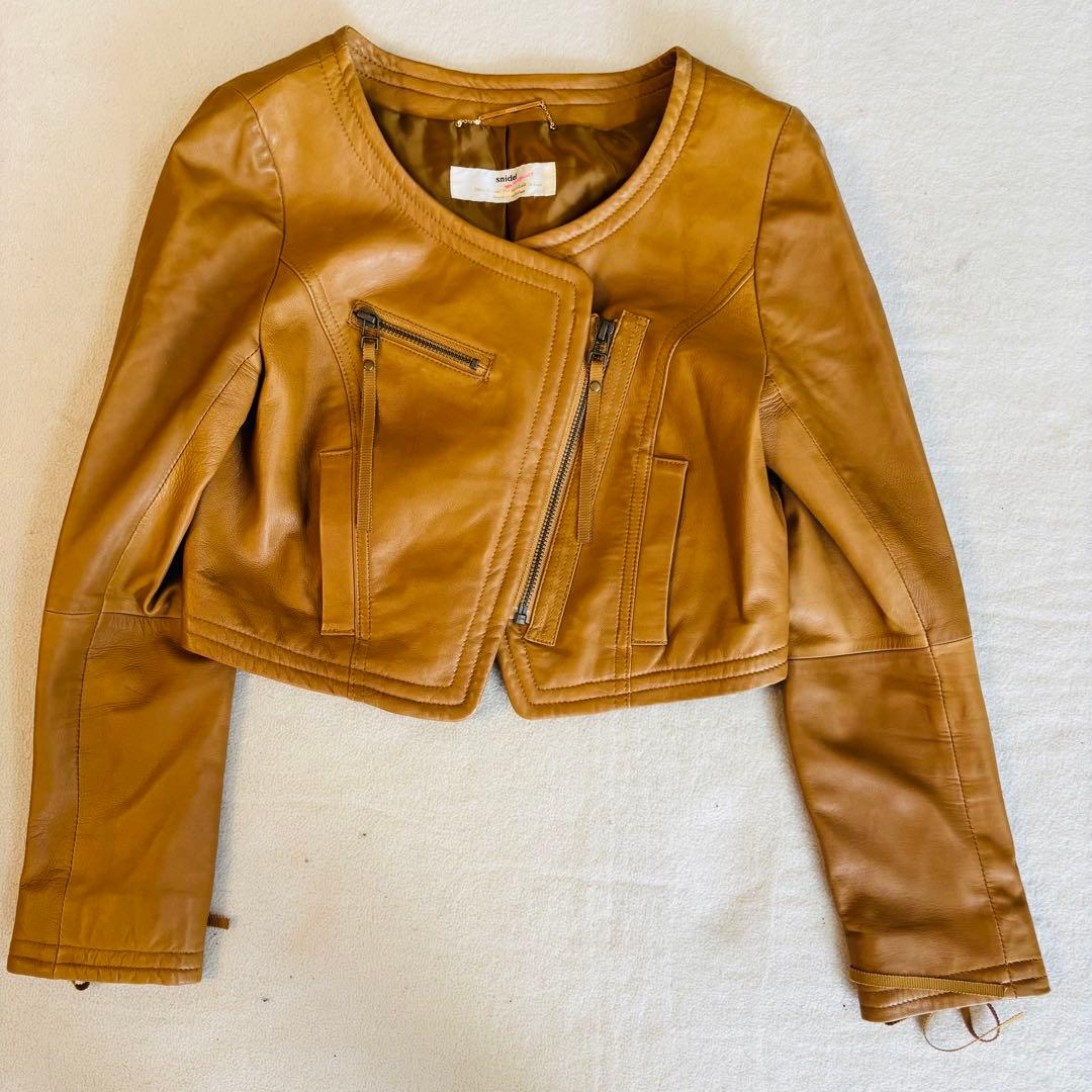 snidel 羊革 ラムレザー 編み上げ ショートJK 0