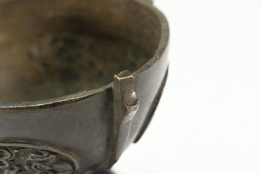 古銅 団龍紋 香炉 古裂仕服 古美術(K-LC952)