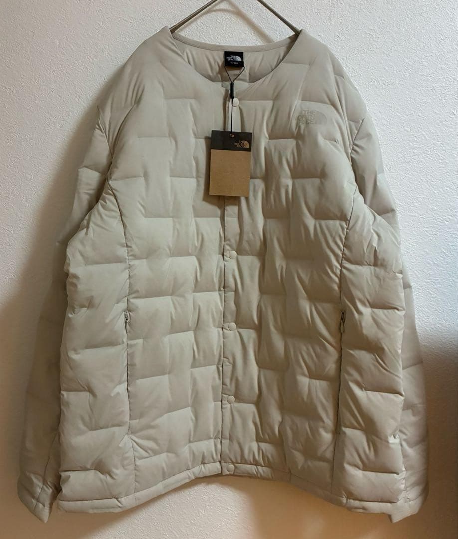 新品⭐️ノースフェイス　チューブダウンカーディガン　ベージュXL 韓国限定
