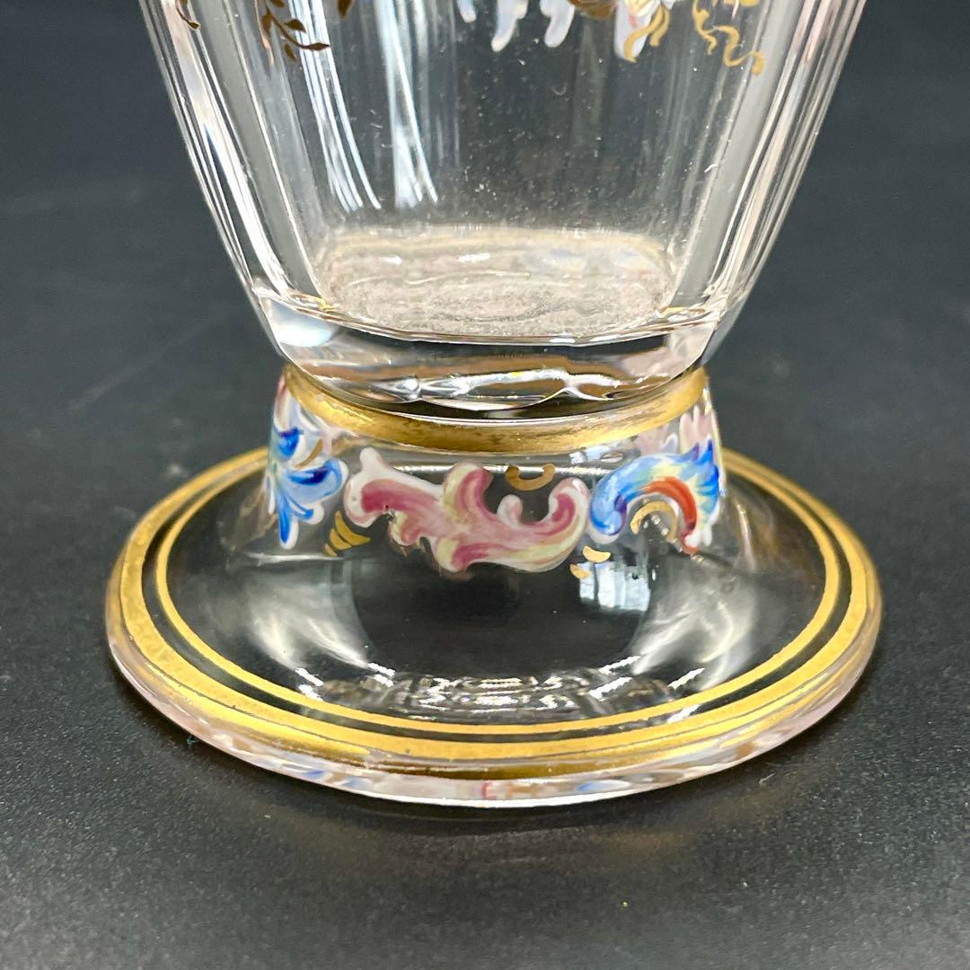 Lobmeyr ロブマイヤー 金彩エナメル 花柄 貴婦人 花瓶 ペアセット