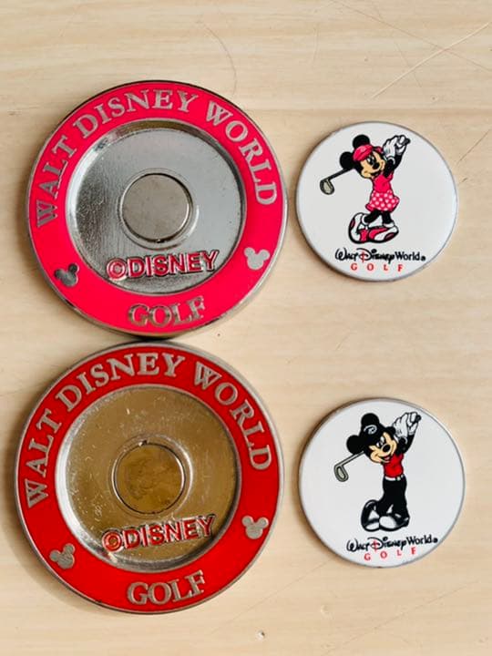 超レア　ディズニー　ゴルフボールマーカ－　ペア　ミッキーマウス　ミニーマウス