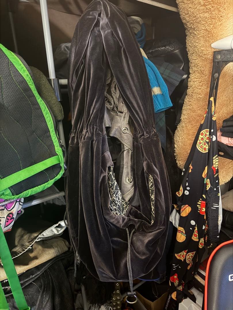 【最終値下げ】ベロア生地　leh KESA 袈裟bag あおば着用モデル