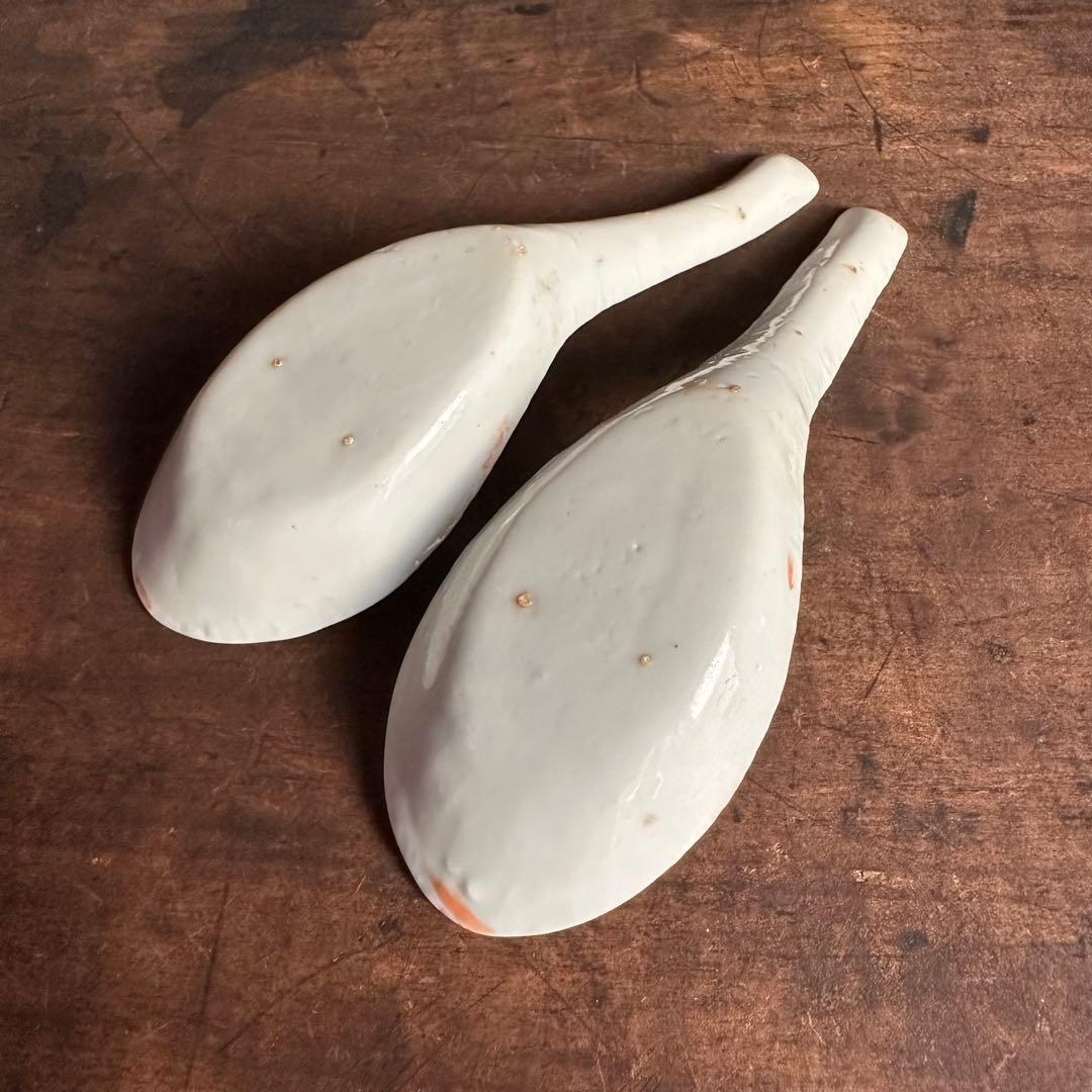 清時代 レンゲ スプー ン 粉彩 花柄 酒器 茶道具 陶磁器 中国美術