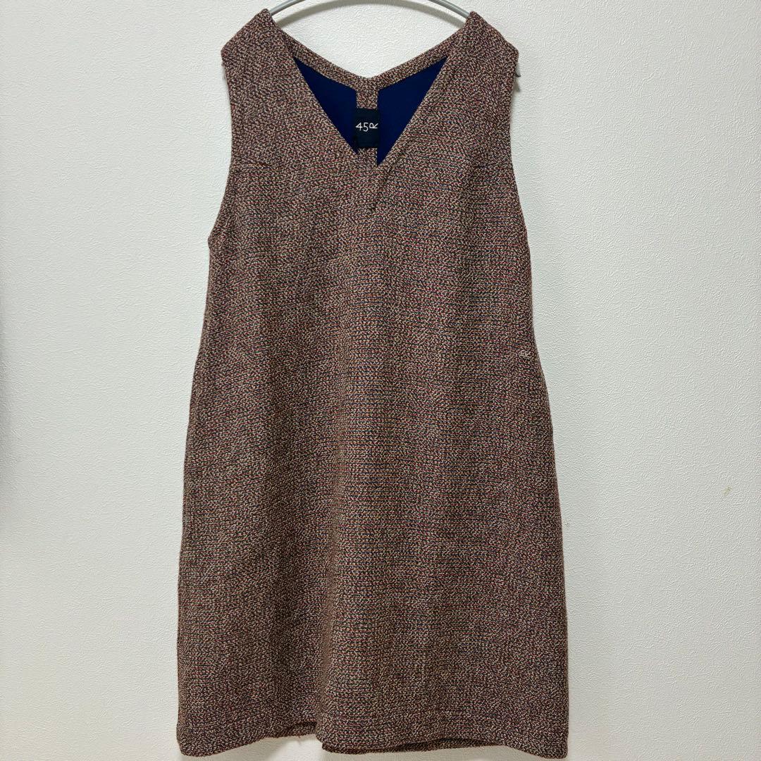 【45R】アーミッシュツイードワンピース Aライン ウール ジャンパースカート