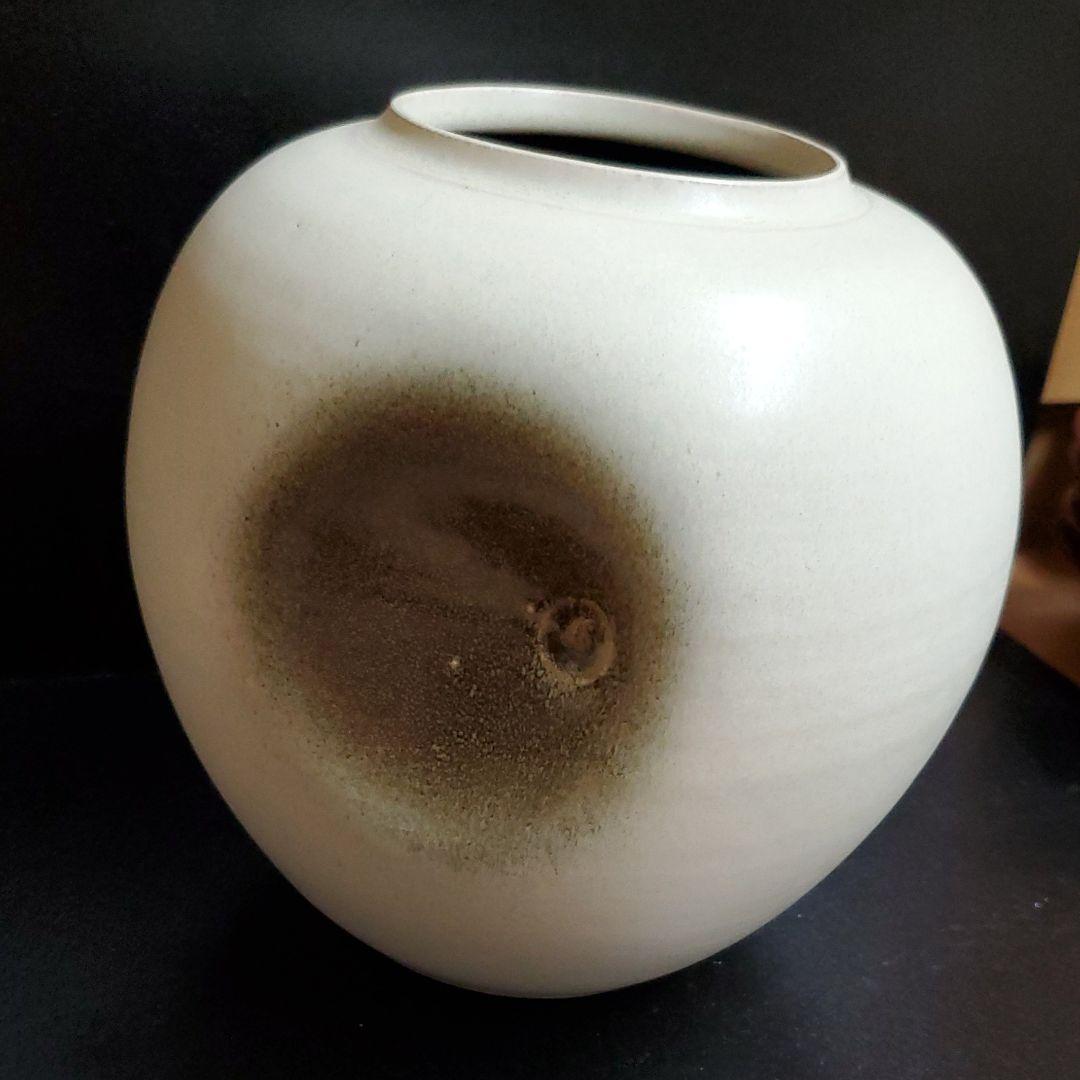 陶器　窯変三方花器