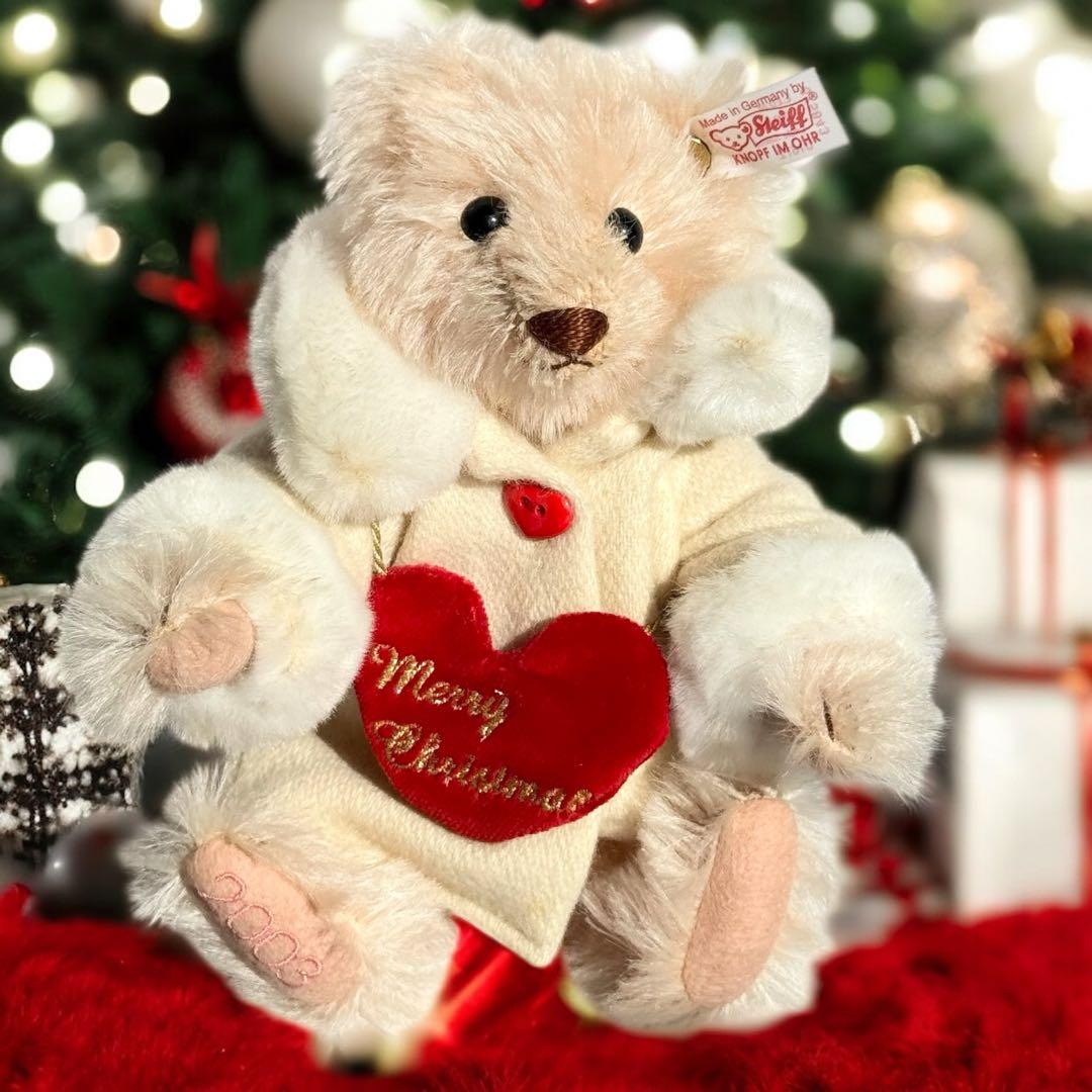 シュタイフ Steiff テディベア リトル サンタ ピンク 木箱 証明書 完品