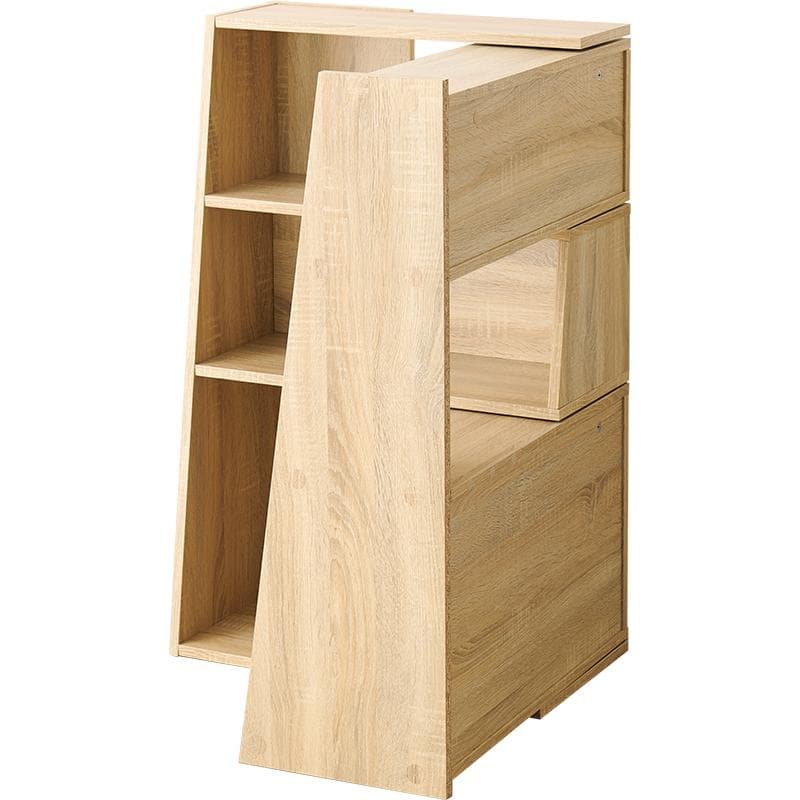 送料無料【新品】伸縮・角度調整可能！変形自在のおしゃれな木目調オープンラック