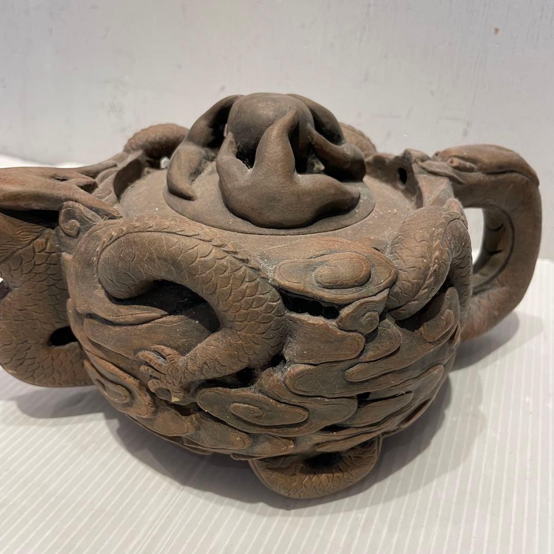 中国土産　急須　中国宜興 魚化龍　中国茶器　年代物　一点もの　アンティーク
