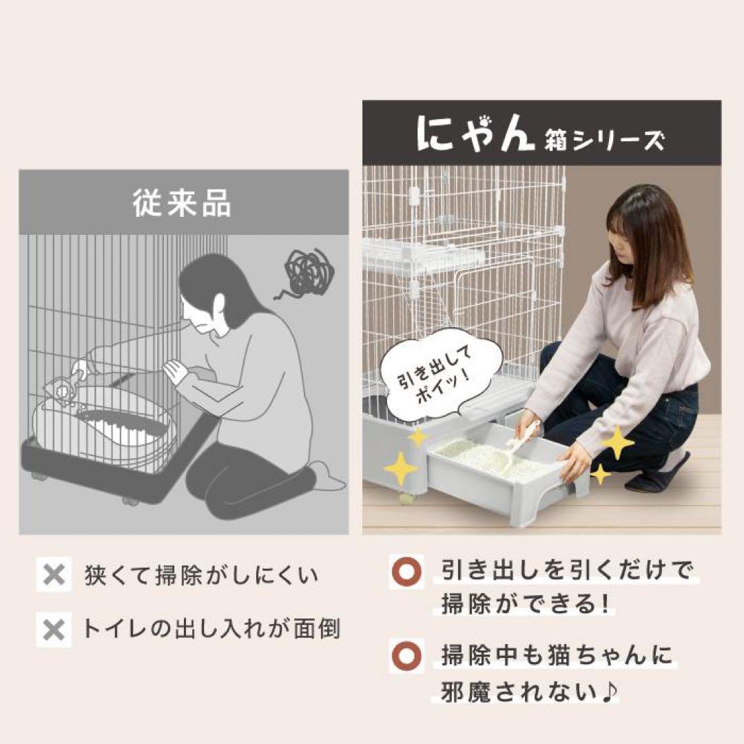 CAT TOWER STADIUM トイレ付きキャットケージ 2段