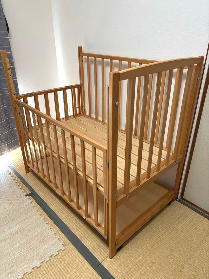 【美品】ヤマサキベビーベッド ハイタイプ ツーオープン レギュラーサイズ