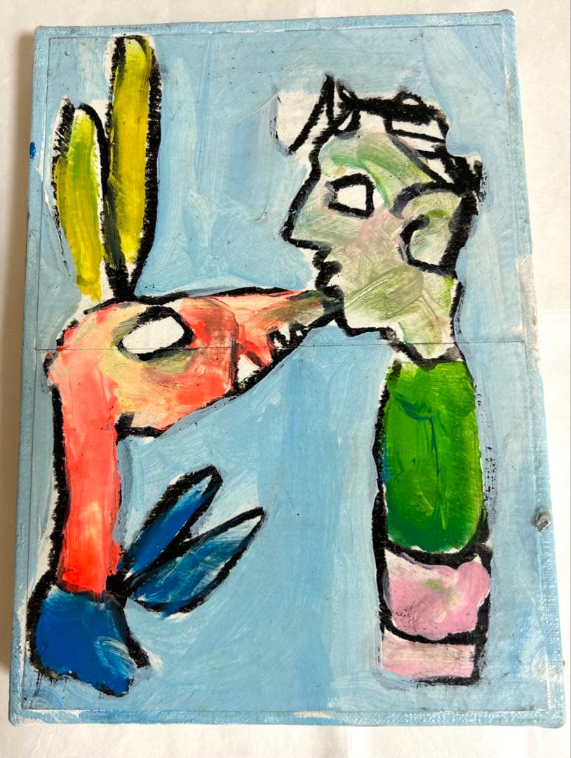 エディ・ドミニク・デュビアン　子供と怪獣　原画　キャンバスアート　エイチピーデコ