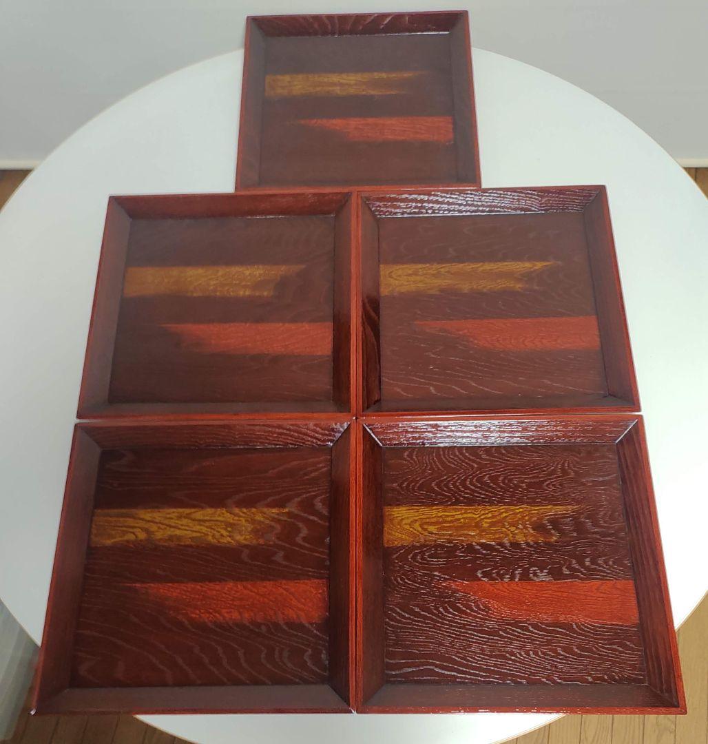 人間国宝　大野昭和斎　霞塗　懐石膳　5客セット