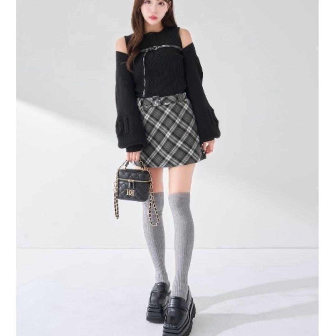 Darich ドッキングミドルウエストミニワンピ　ブラック　タグ付き