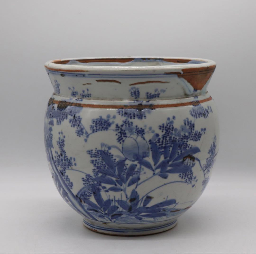 岐No58 染付　香炉　送料込み0504