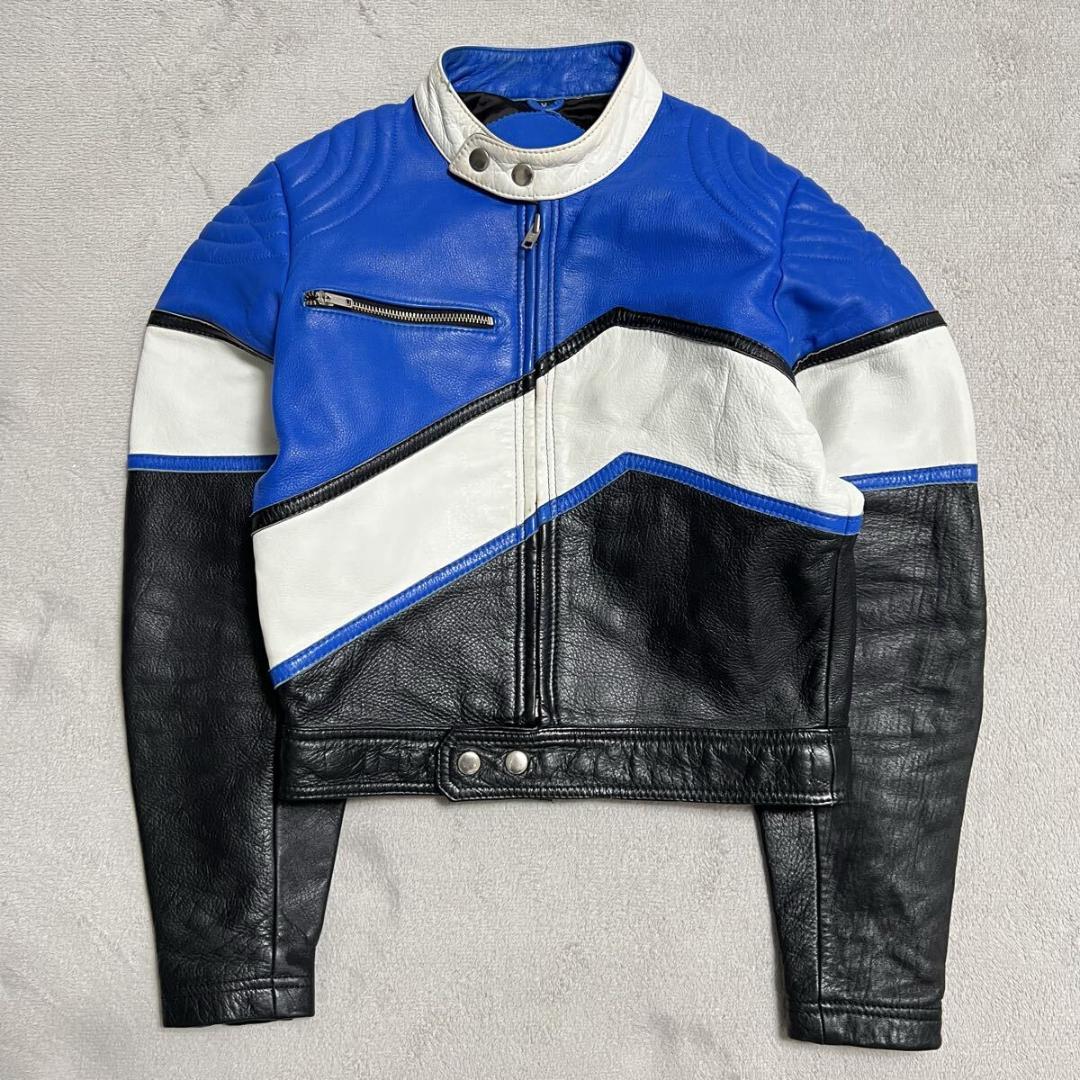 本革 シングルライダース レザージャケット バイカー R-8496