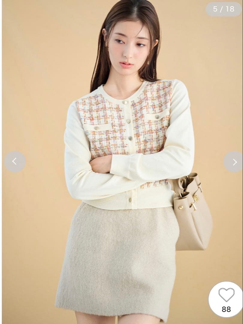 CELFORD♡ ツィードドッキングニットカーディガン