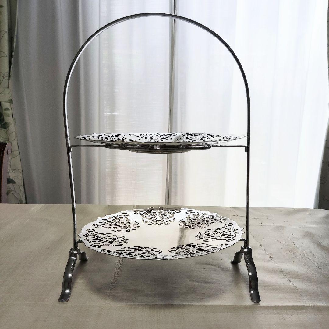 マッピン&ウェッブ　シルバー ケーキスタンド 2段　アフタヌーンティー　希少