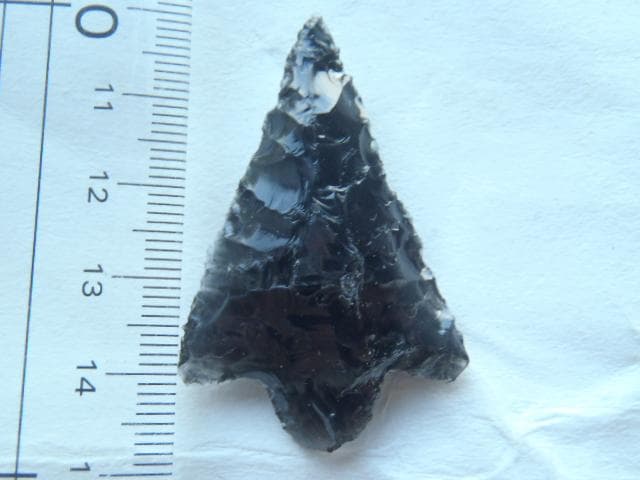 石器　石槍　尖頭器　北海道十勝黒曜石