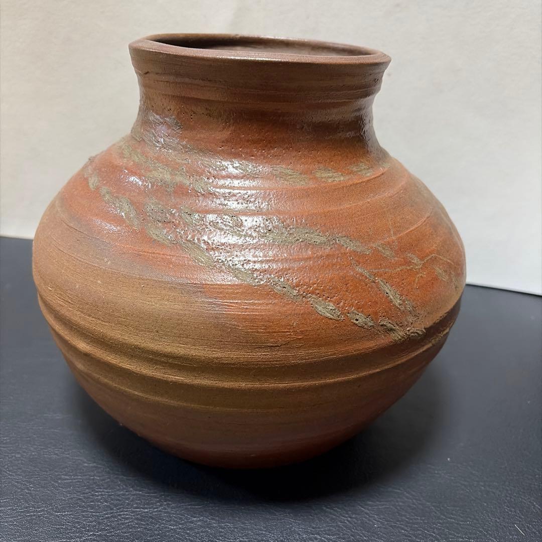 古備前　備前焼　壺　＆　サルノコシカケ　蓋