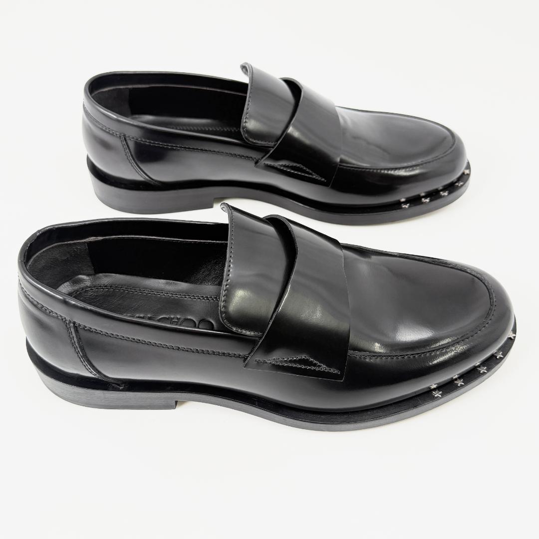 【新品】ジミーチュウ ローファー スタースタッズ　黒 ブラック 約25㎝ 39