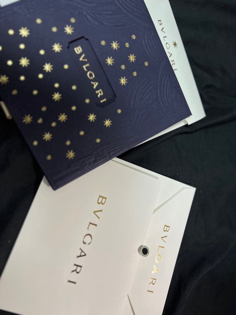 BVLGARI ブラック スタッズピアス