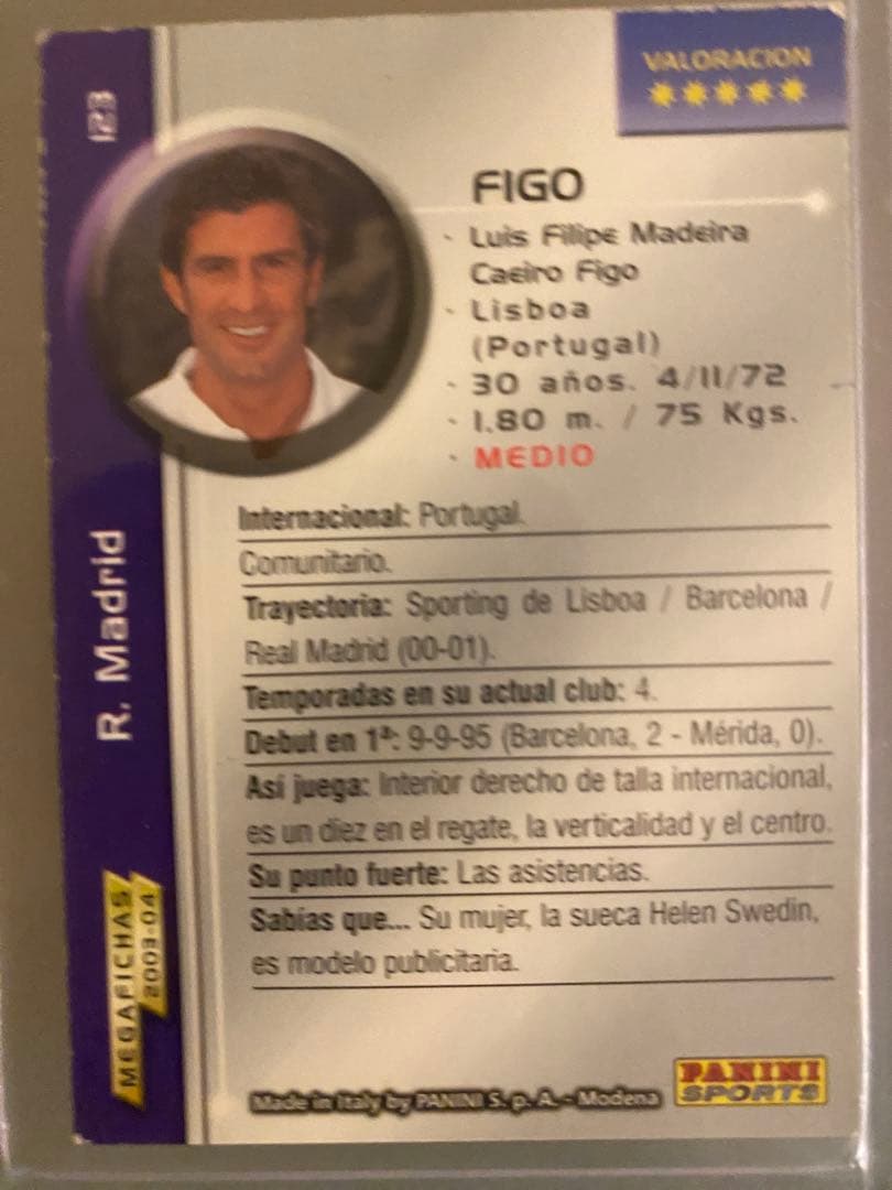 ルイス　フィーゴ直筆サイン入りトレカ　パニーニ社製