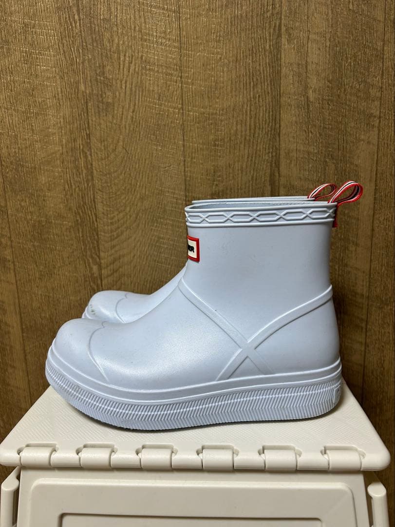 HUNTER ライトブルー ショートレインブーツ