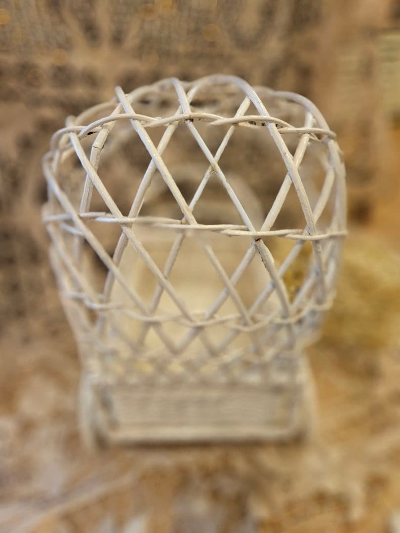 フランスアンティーク風　乳母車　ベビーカー　藤　オブジェ　ブロカント