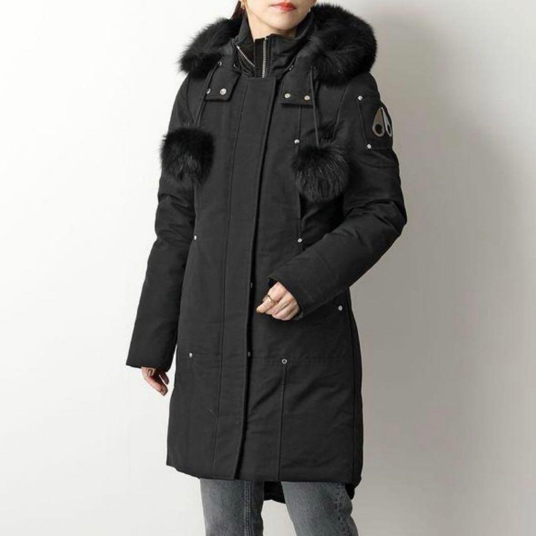 極美品✨ムースナックルズ ダウンジャケット ダウンコート ファー　黒　ブラック