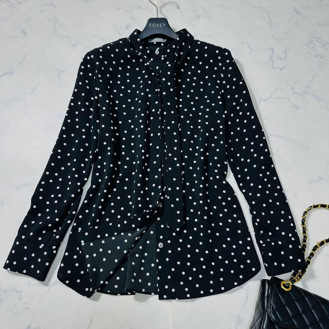 2023極美品 セオリーリュクス ドット ボウタイ ブラウス 卒業 入学 38