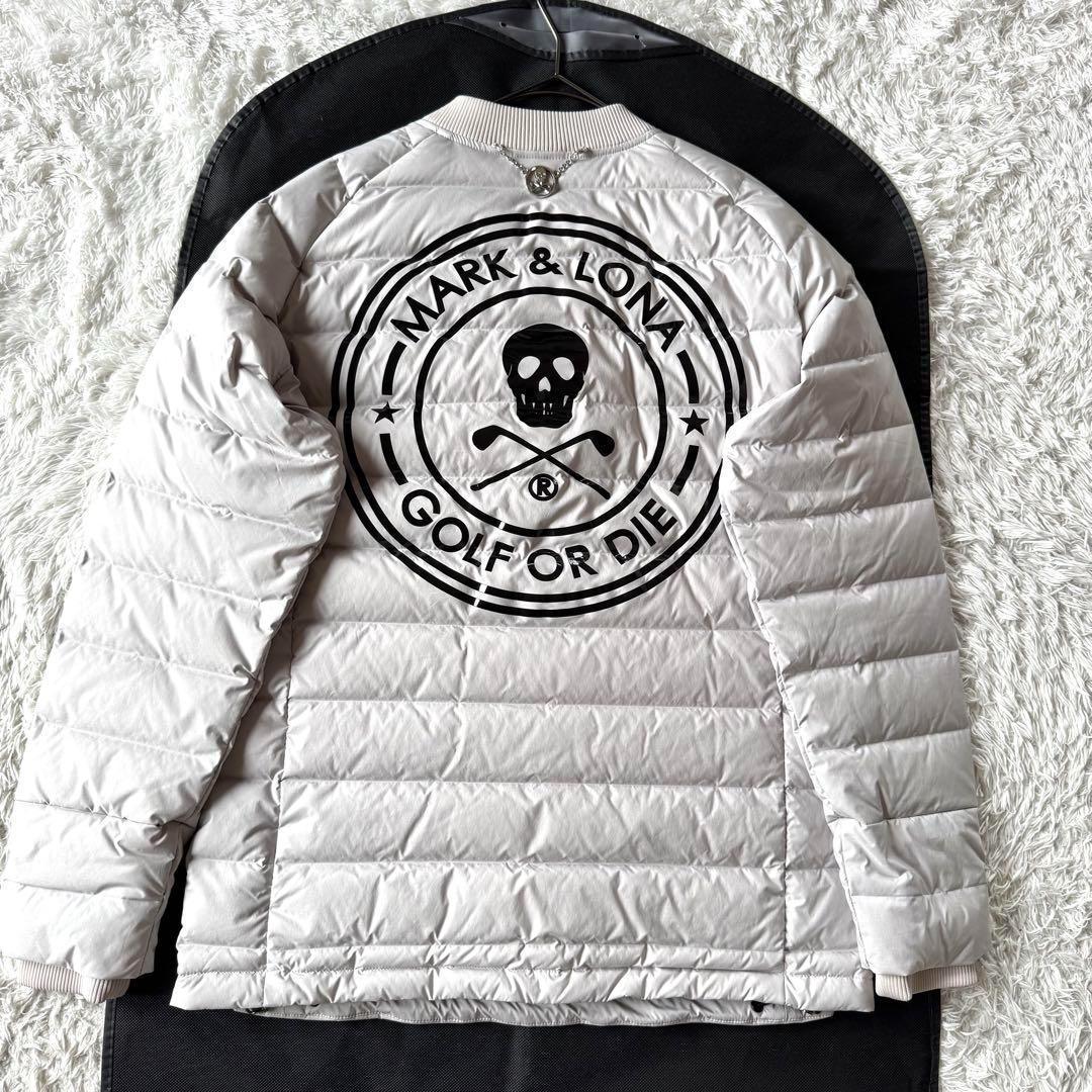 極美品　マークアンドロナ　ダウン　スニード　スカル　ロゴ　セットアップ　グレー