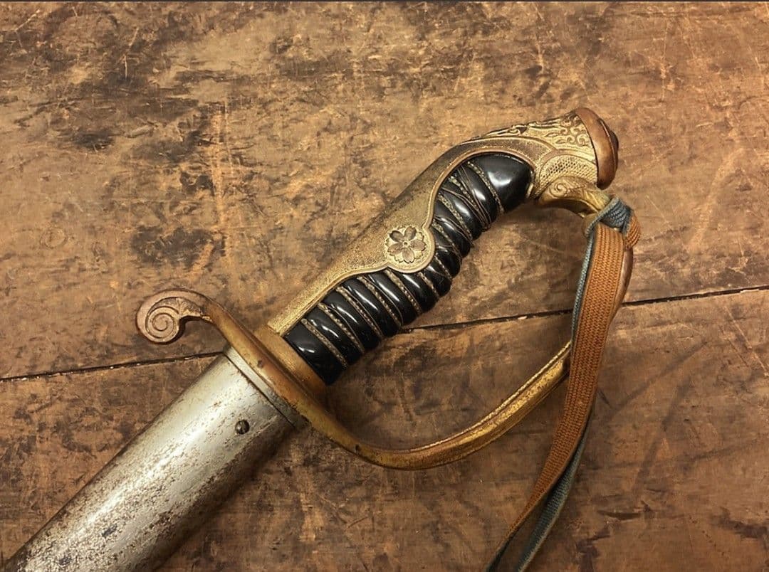 【当時物】日本軍 帝国陸軍 軍刀 指揮刀 模造刀 模造刀身 サーベル【刀緒付②】