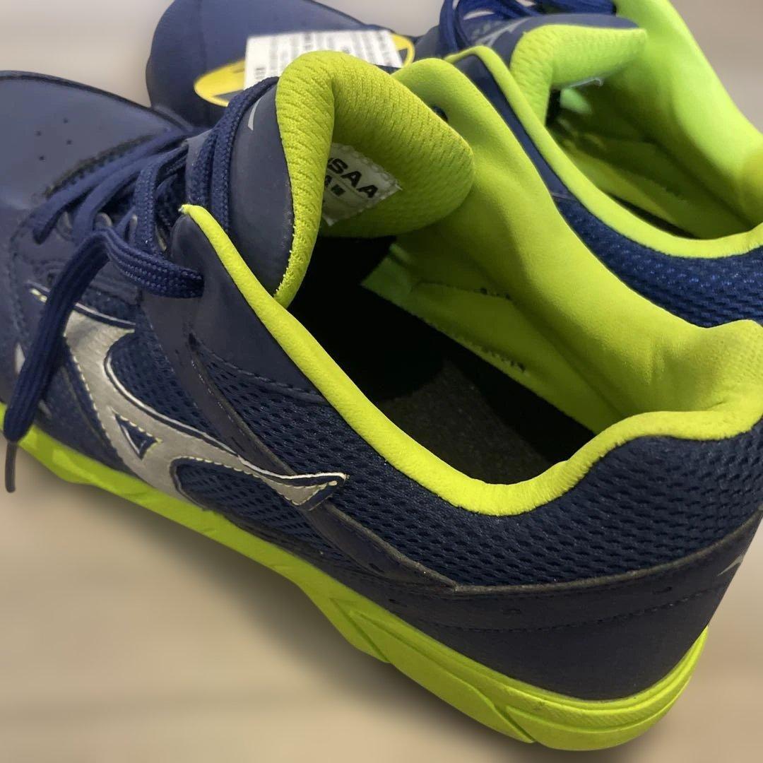 新品未使用品 Mizuno 安全靴 赤/ネイビーライム 25㌢ お得2足セット
