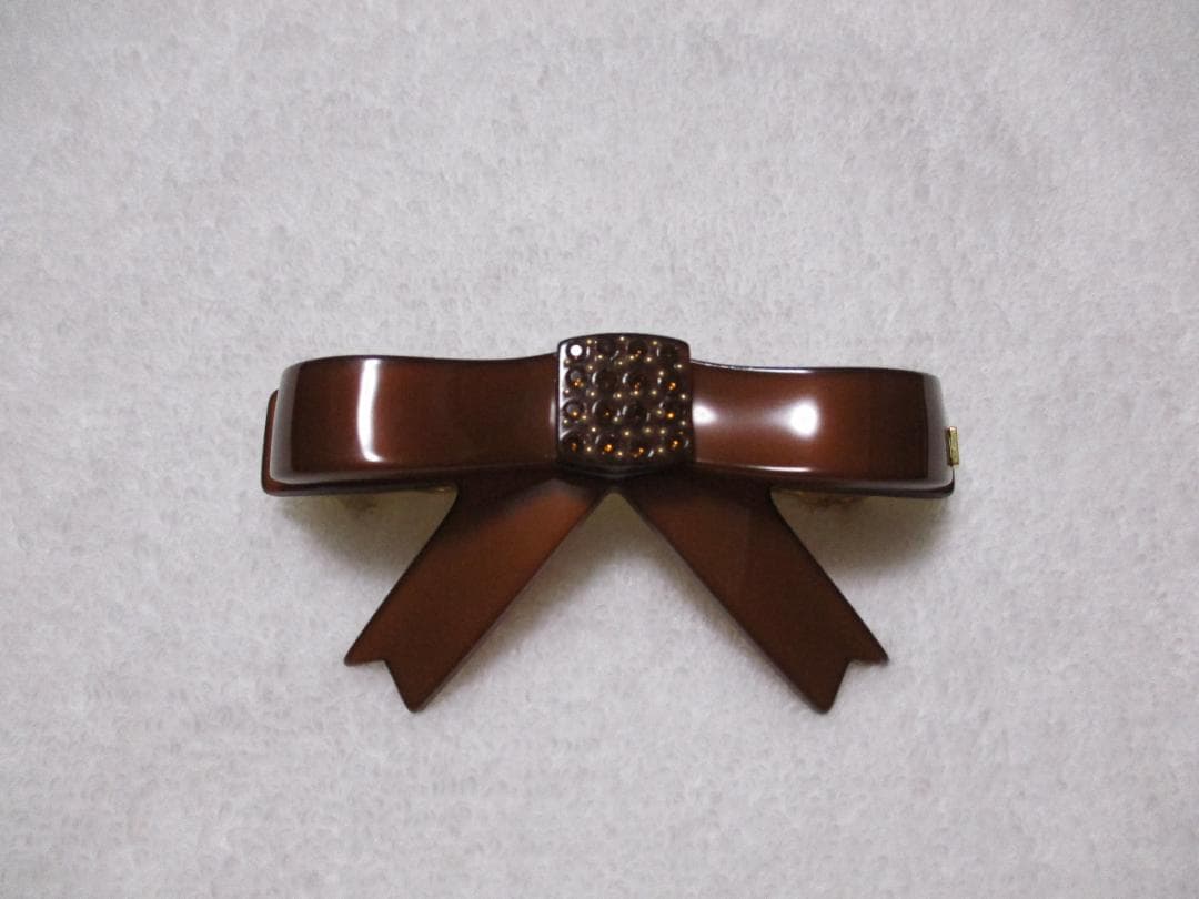 お値下げ不可　未使用自宅保管　アレクサンドルドゥパリ　リボンバレッタ　ブラウン