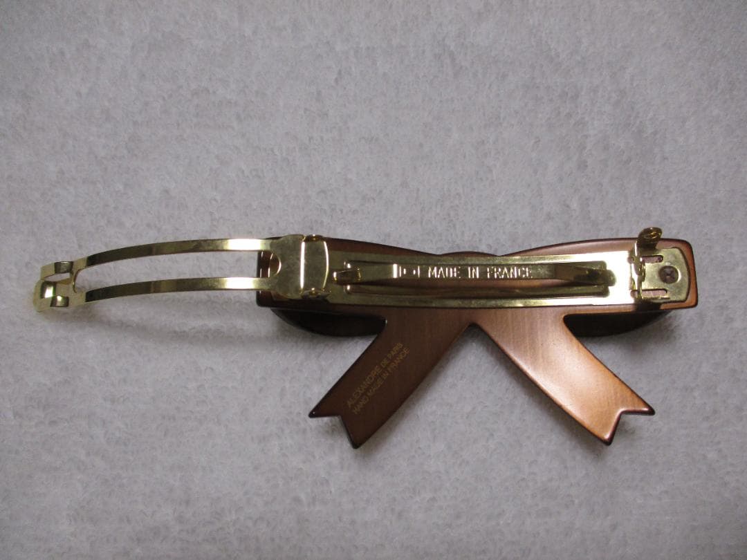 お値下げ不可　未使用自宅保管　アレクサンドルドゥパリ　リボンバレッタ　ブラウン