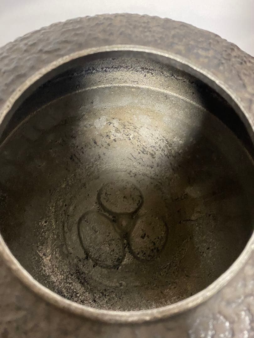 2142❣️ 唐銅鬼面風炉　釜　電気炭　セット