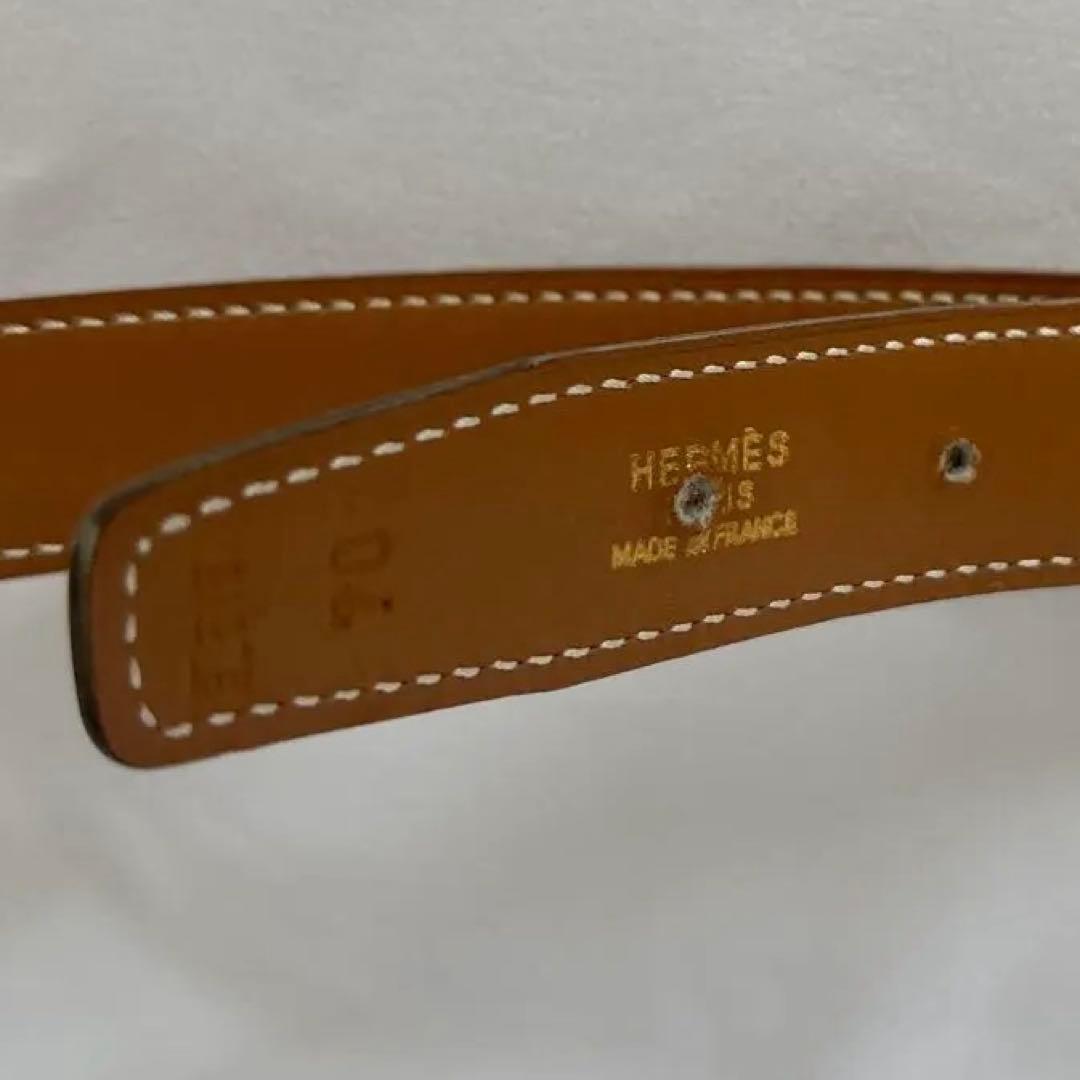 HERMES ブラウンレザーベルト サイズ70