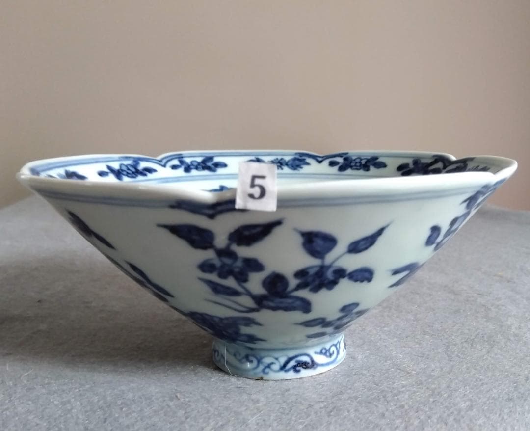 【Salvia Shop出品】中國古陶磁器　大明宣徳年製　青花四季六輪鉢