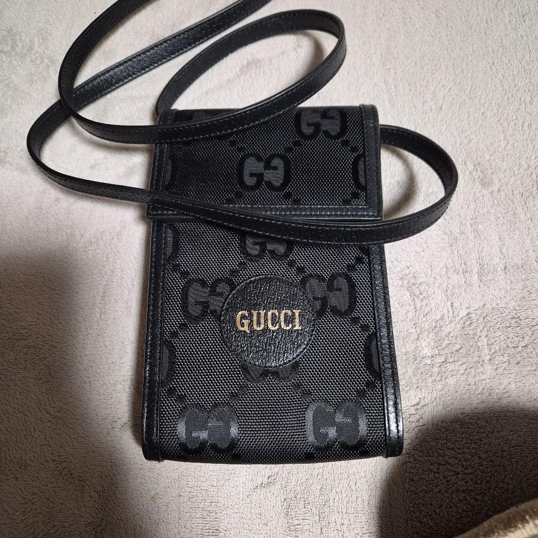 s*a様 GUCCI ブラック GG パターン ショルダーバッグ