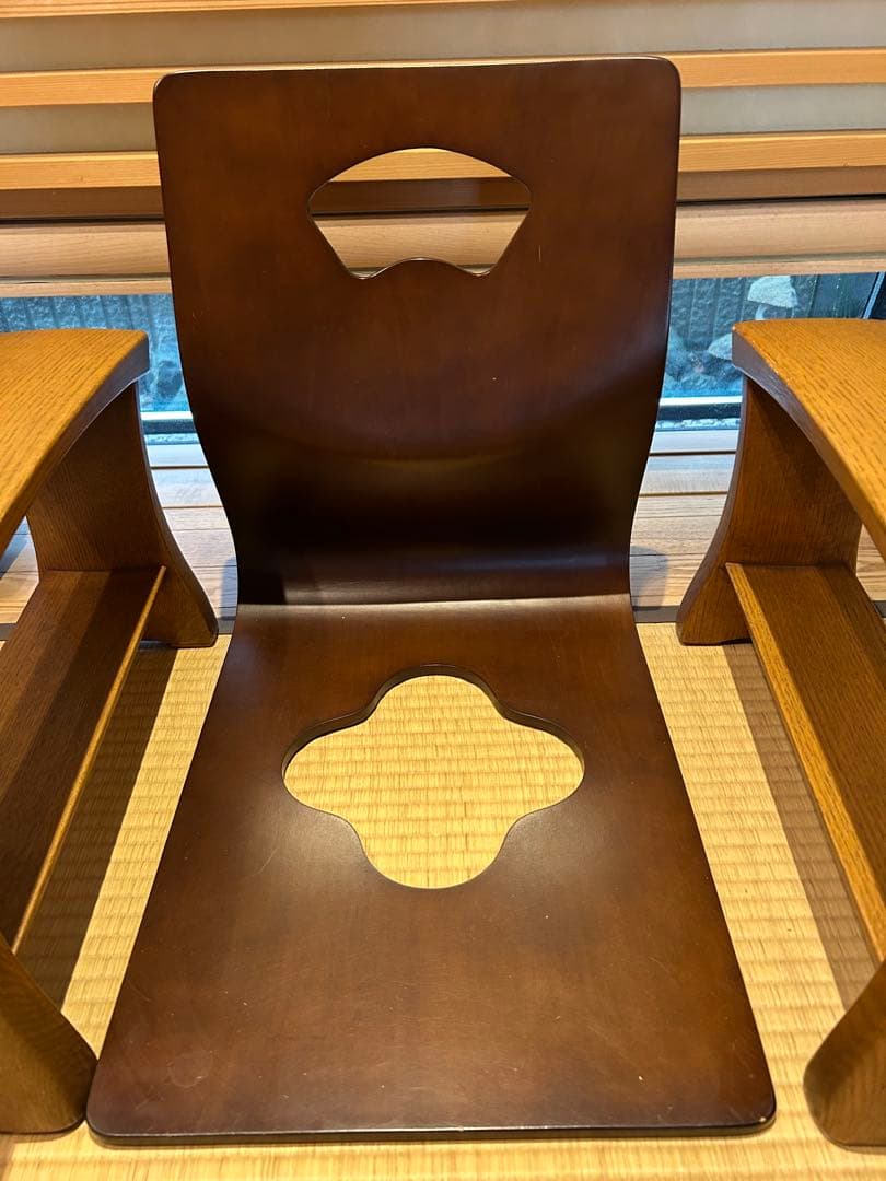 【飛騨家具】シラカワ　脇息　肘掛け　2脚（オーク材）　【オマケ】座椅子（合板材）