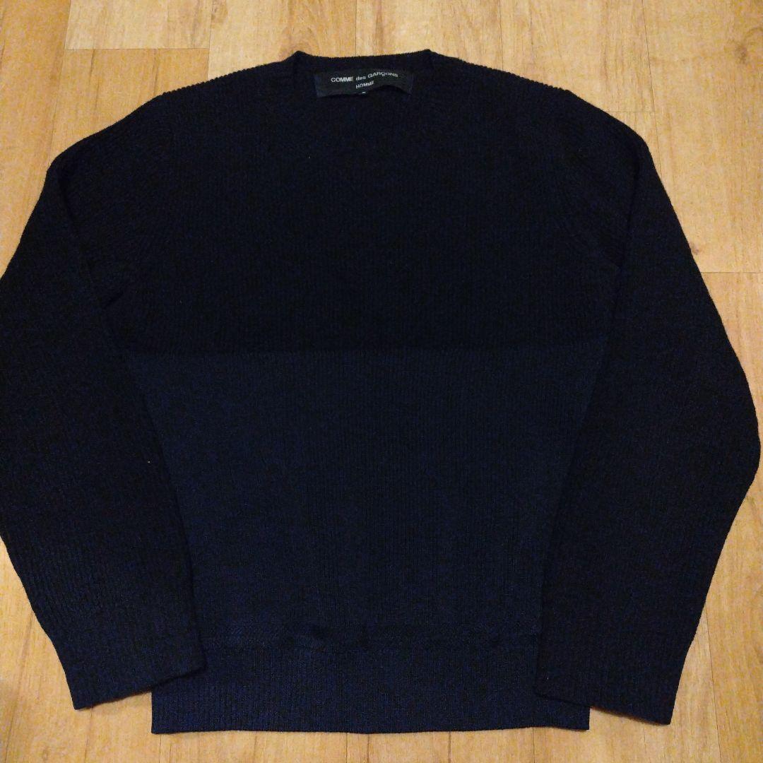 美品 16AW ギャルソン オム グラデーションニット ダークネイビー 古着