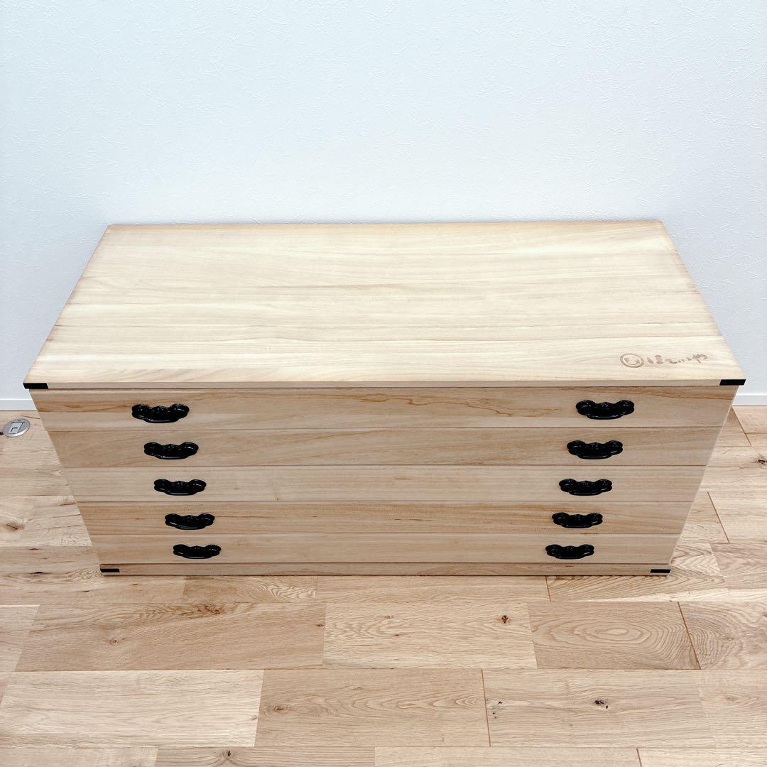 【美品】総桐箪笥 防湿・防虫 和モダン 収納 レトロ タンス 5段 家具 大容量