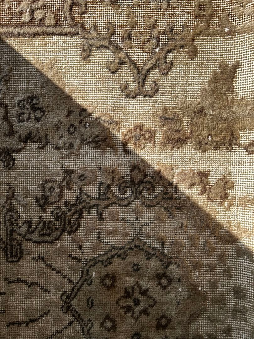 レア　ニュートラルカラー　シャビーシック　オーバーダイ　トルコヴィンテージラグ